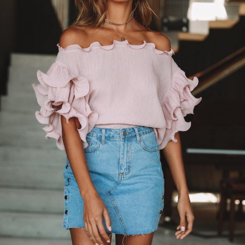 Hello Molly Say Something Loving Top in Blush